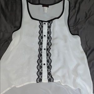 See thru high- low tank top